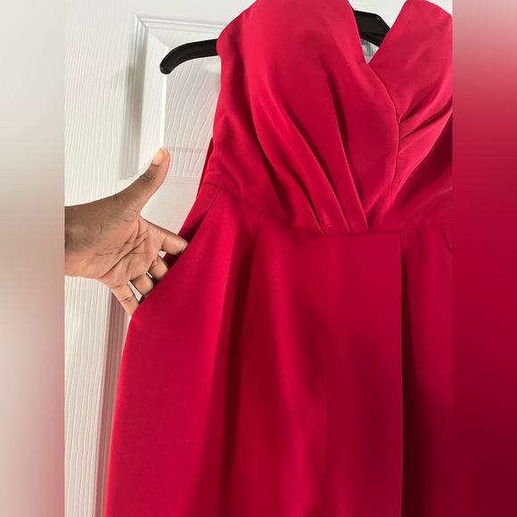 RED HOT Bebe Strapless Jumpsuit - Picture 4 of 7